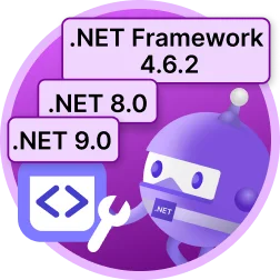 Support added for .NET 8.0, .NET 9.0, and .NET Framework 4.6.2.